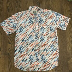 Red and blue stripe shirt